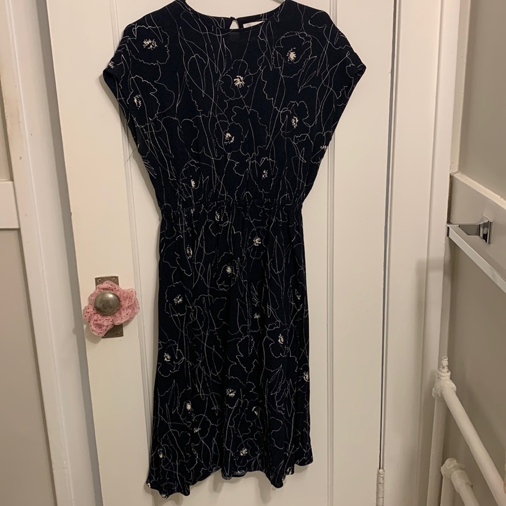 Oak + Fort navy floral dress